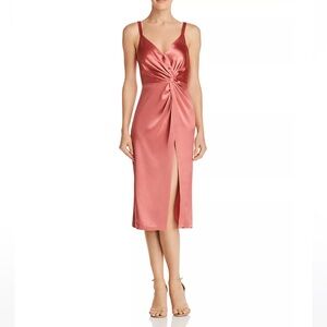 NWT Jill Jill Stuart Satin Twist-Front Dress Rosewood size 4